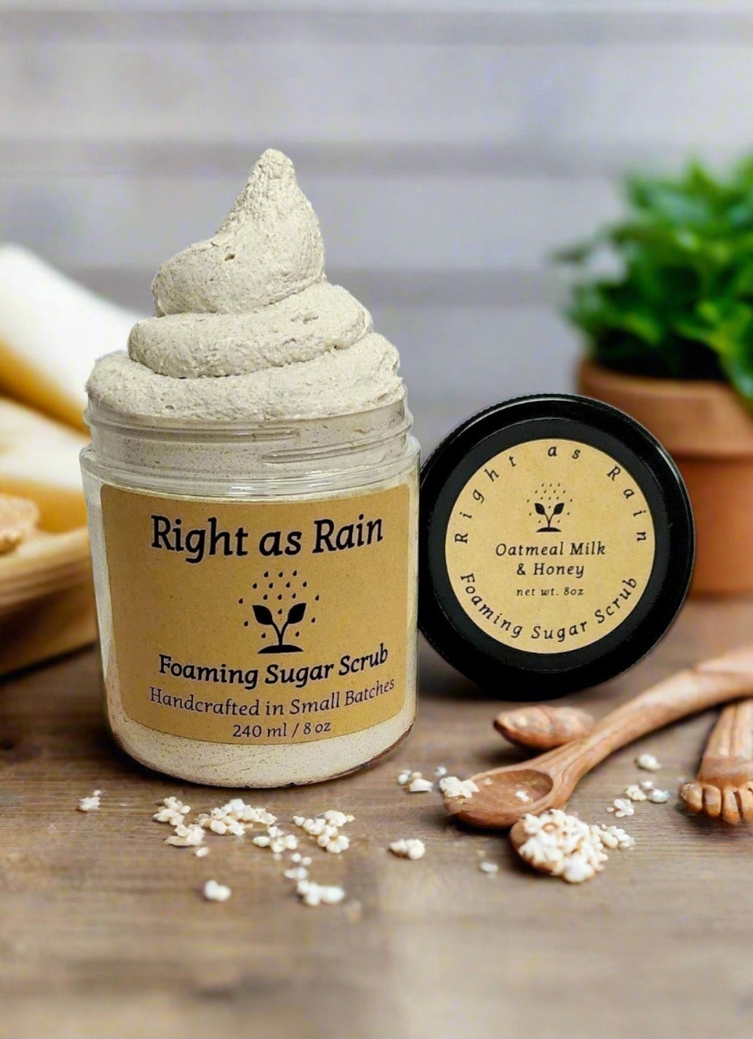 'Oatmeal Milk & Honey' Foaming Sugar Scrub 8oz.